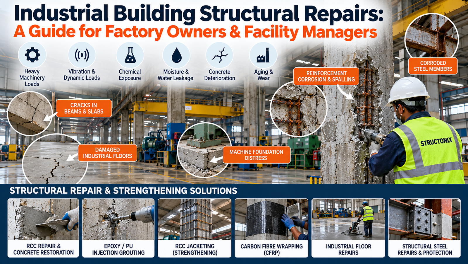 Read more about the article Industrial Building Structural Repairs: A Guide for Factory Owners & Facility Managers